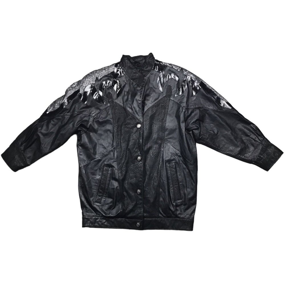 vintage pioneer wear leather jacket women size medium